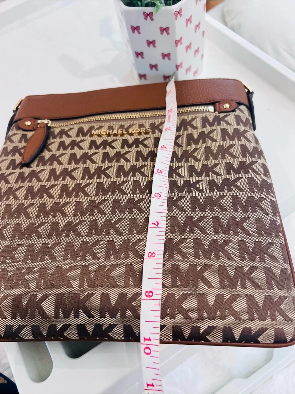 Michael Kors Men's Brown MK Logo Crossbody Bag